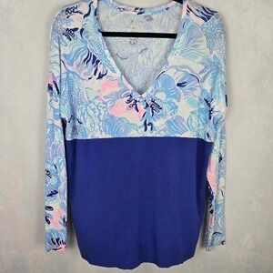 Lilly Pulitzer Blue and Pink Long Sleeve Top